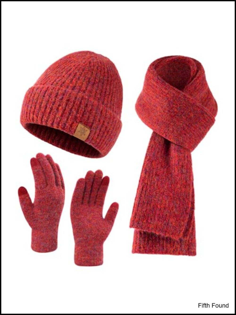 3-in-1 Winter Hat Scarf Gloves Set Nylon Polyester Spandex Touchscreen
